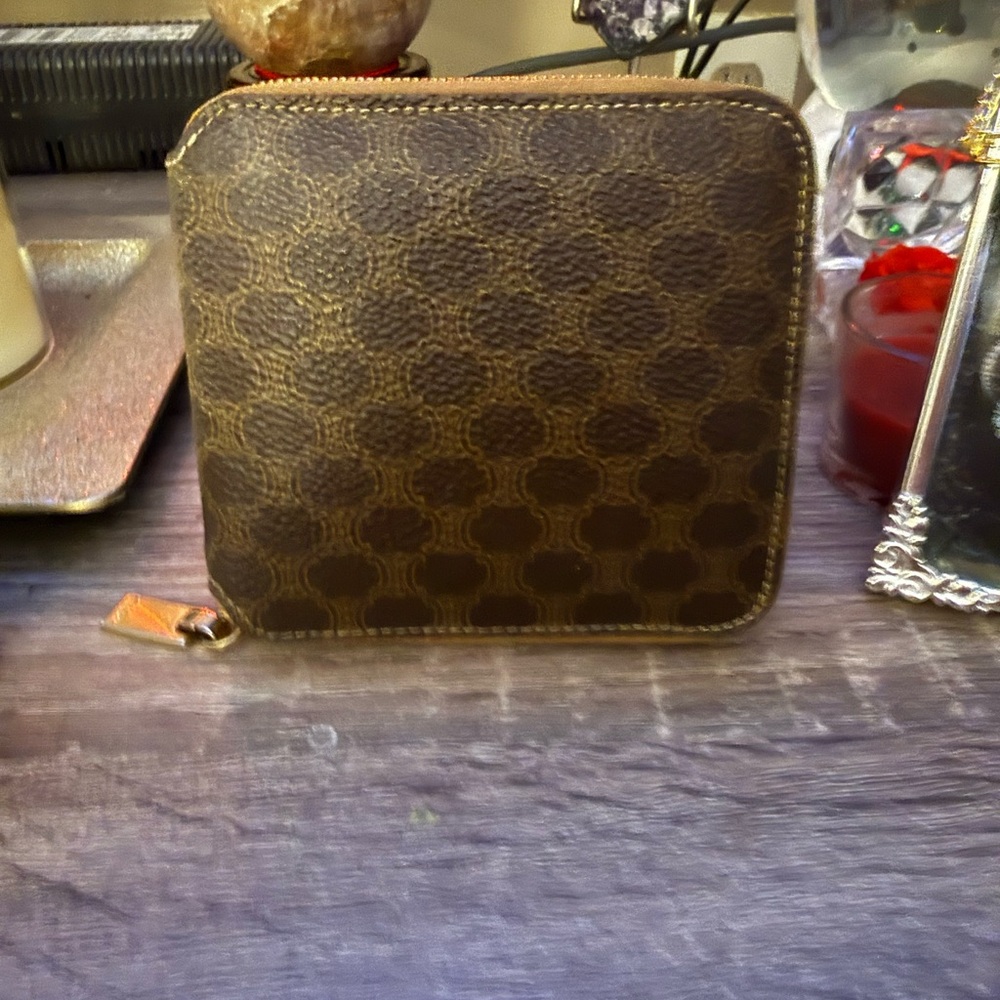 Brown Celine Patterned Small Wallet Pre-Owned Vin… - image 1